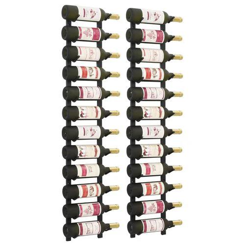 vidaXL Wall Mounted Wine Rack for 12 Bottles White Iron by vidaXL