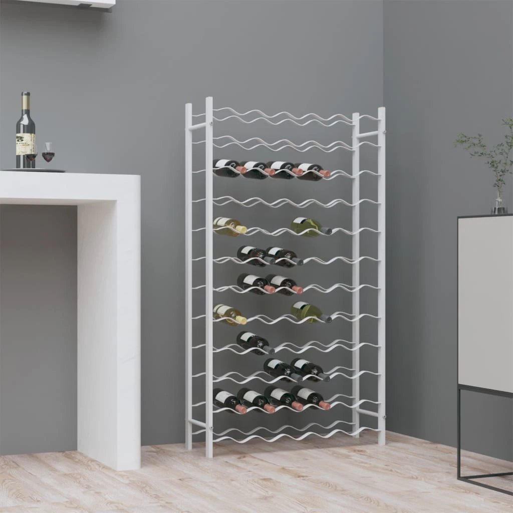 vidaXL Wine Rack for 48 Bottles White Metal by vidaXL