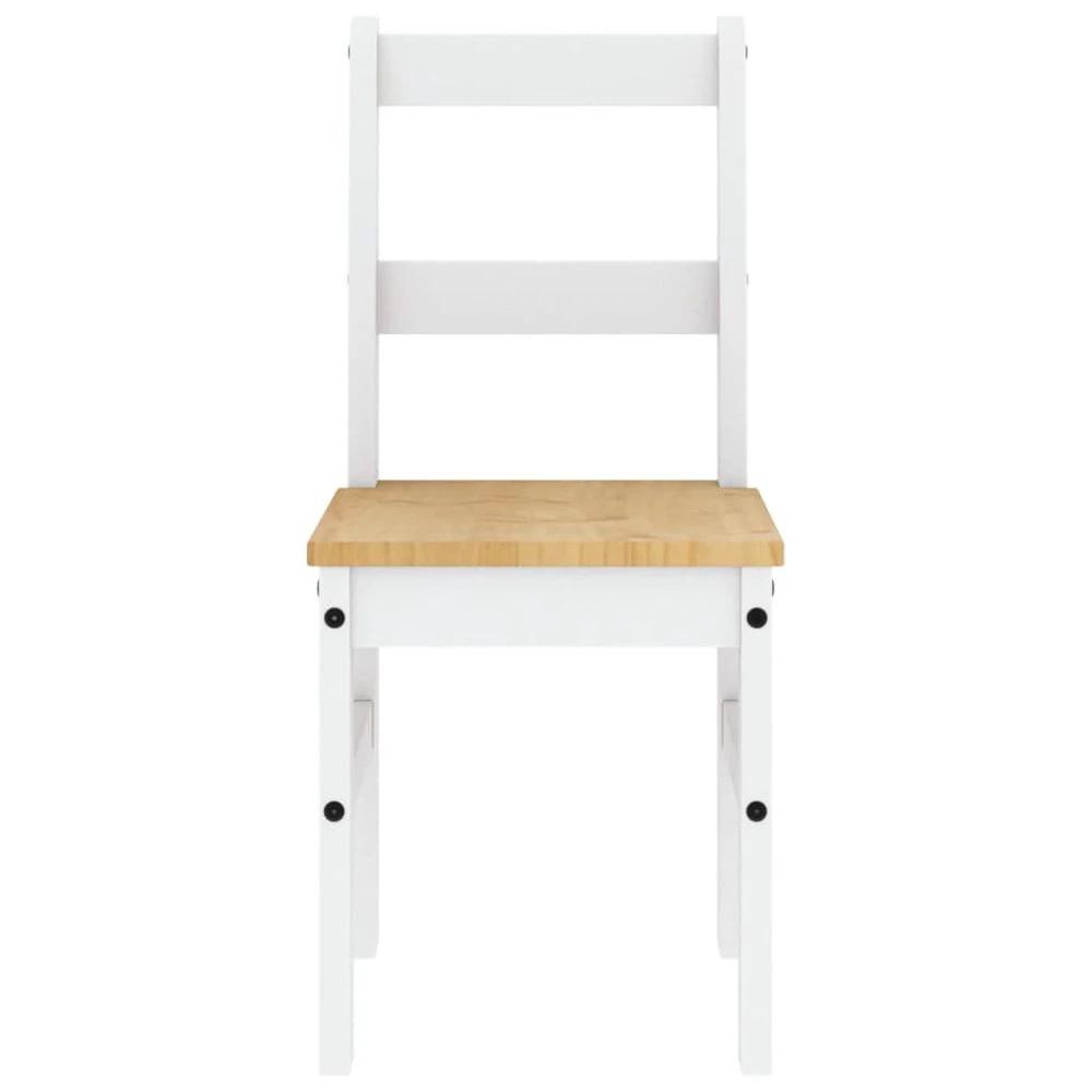 vidaXL Dining Chairs 2 pcs Panama White 40x46x90 cm Solid Wood Pine - Wooden Chairs
