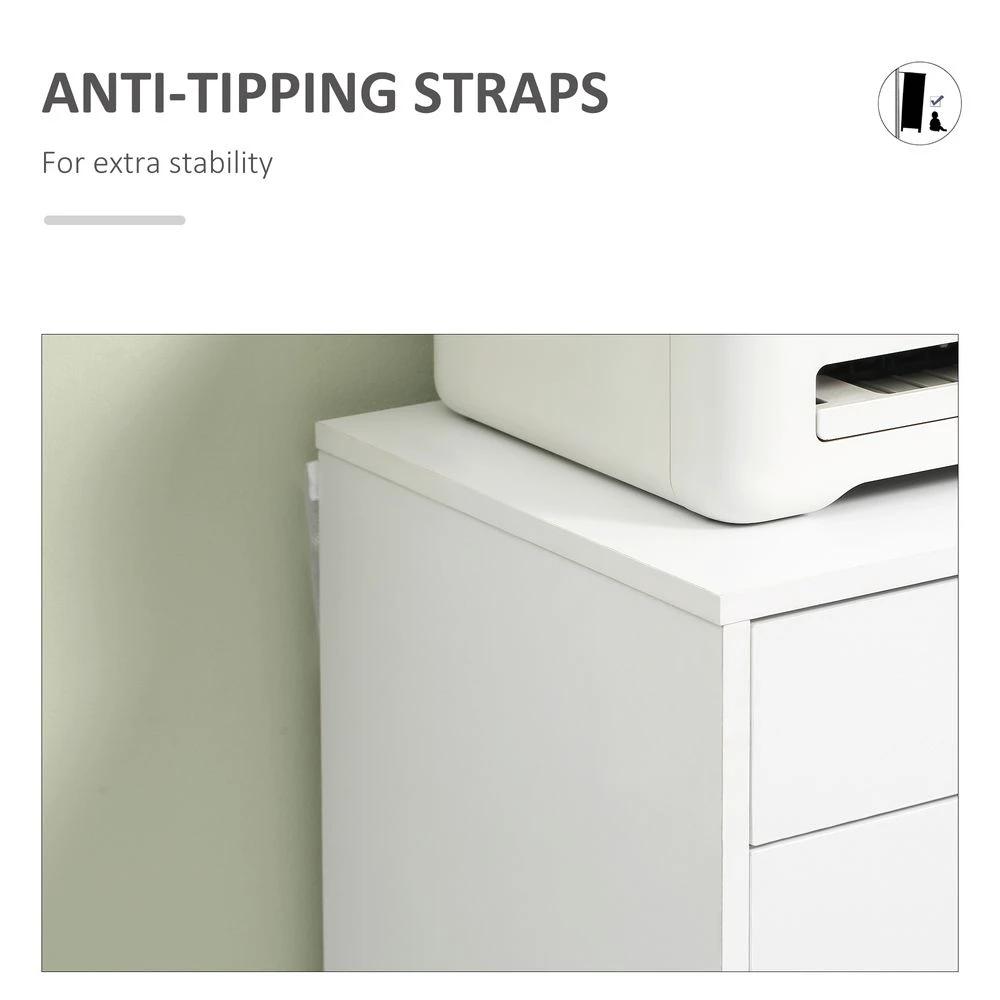 Vinsetto Mobile Filing Cabinet, 7-drawer File Cabinet with Wheels, White by Vinsetto