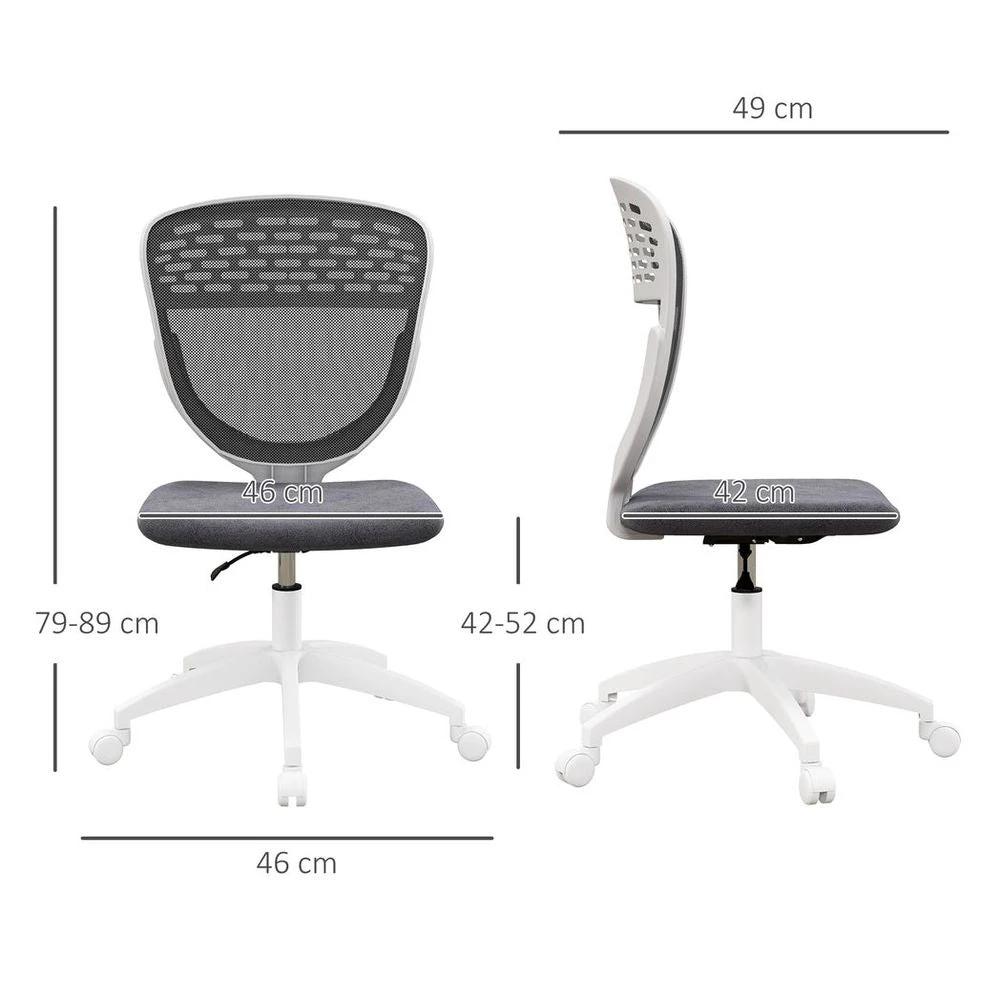 Vinsetto Desk Chair, Height Adjustable Mesh Office Chair with Wheels, Grey by Vinsetto