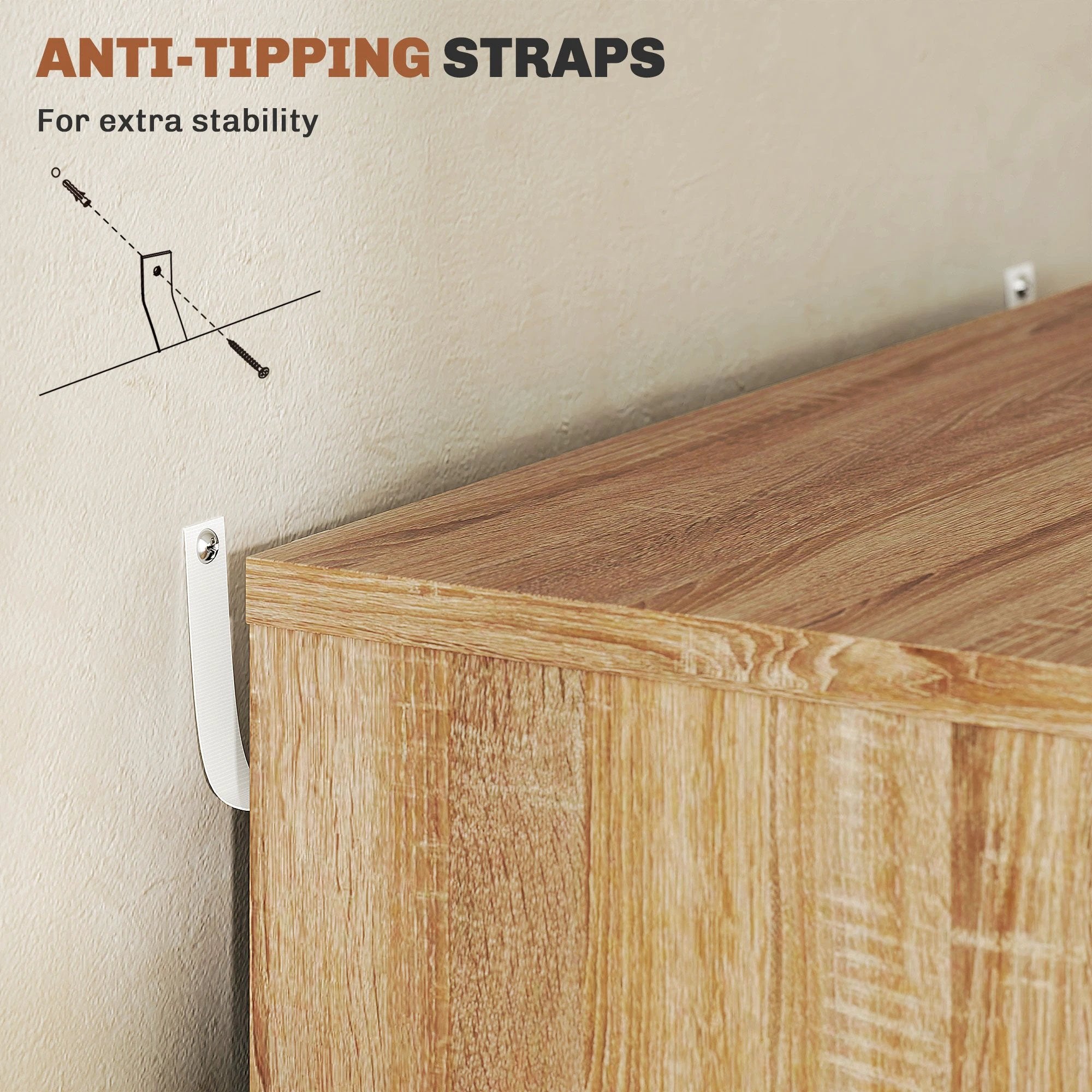 Vinsetto Vinsetto Mobile Filing Cabinet, 5-drawer File Cabinet with Wheels, Oak - Filing Cabinet