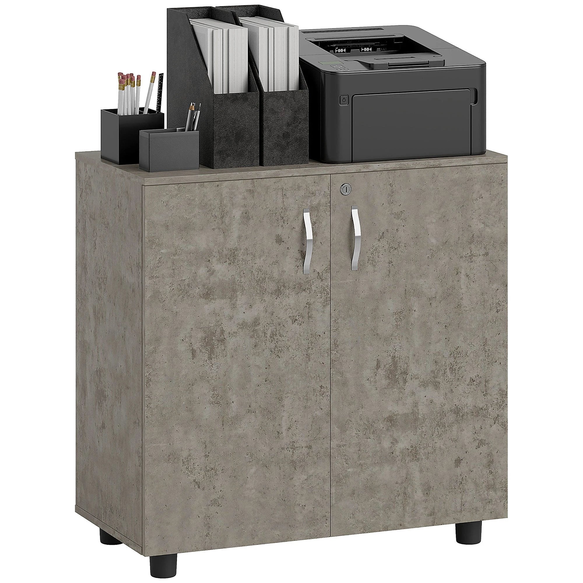 Vinsetto 2-Tier Locking Filing Cabinet Office Storage Cabinet by Vinsetto