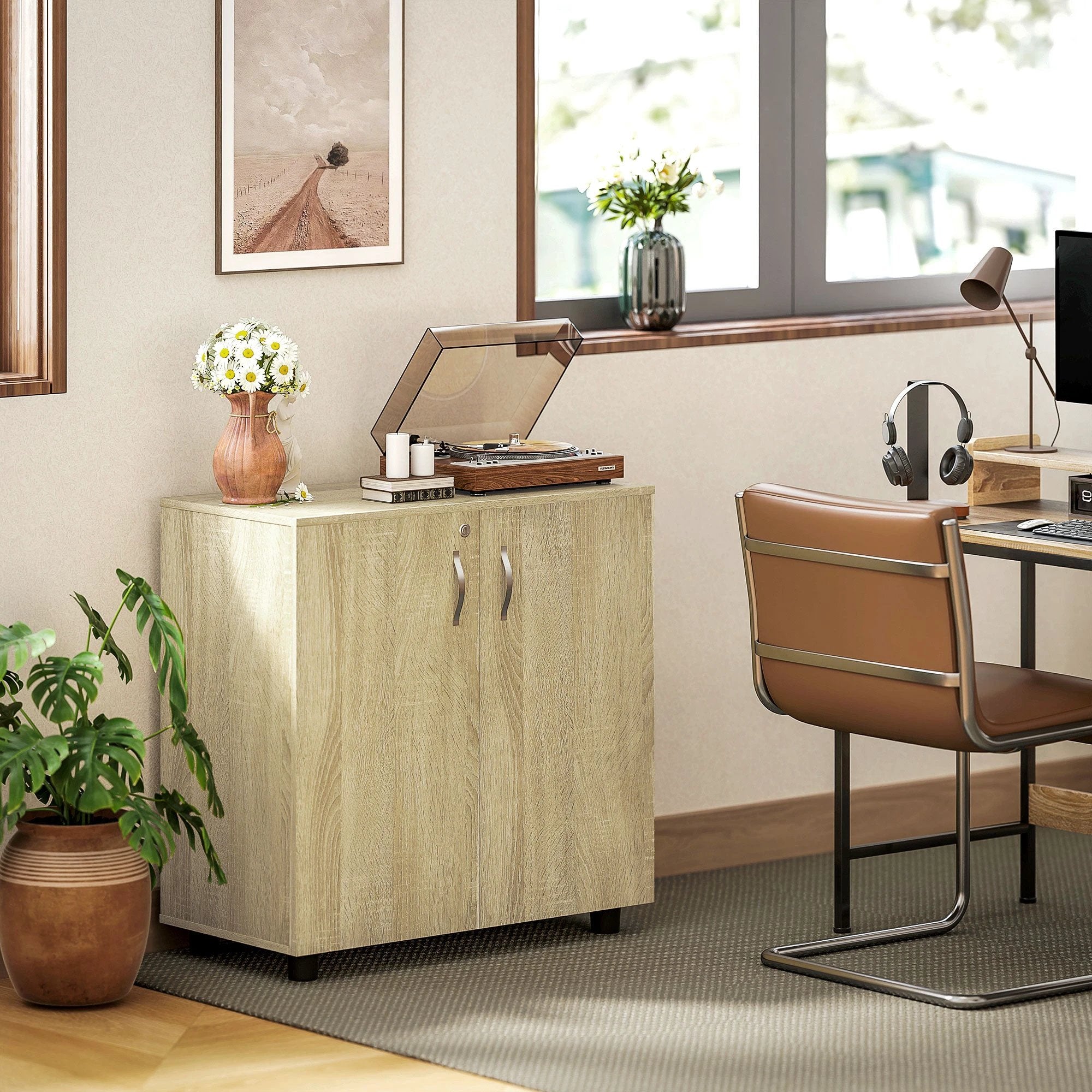 Vinsetto Vinsetto 2-Tier Locking Filing Cabinet Office Storage Cabinet - Filing Cabinet