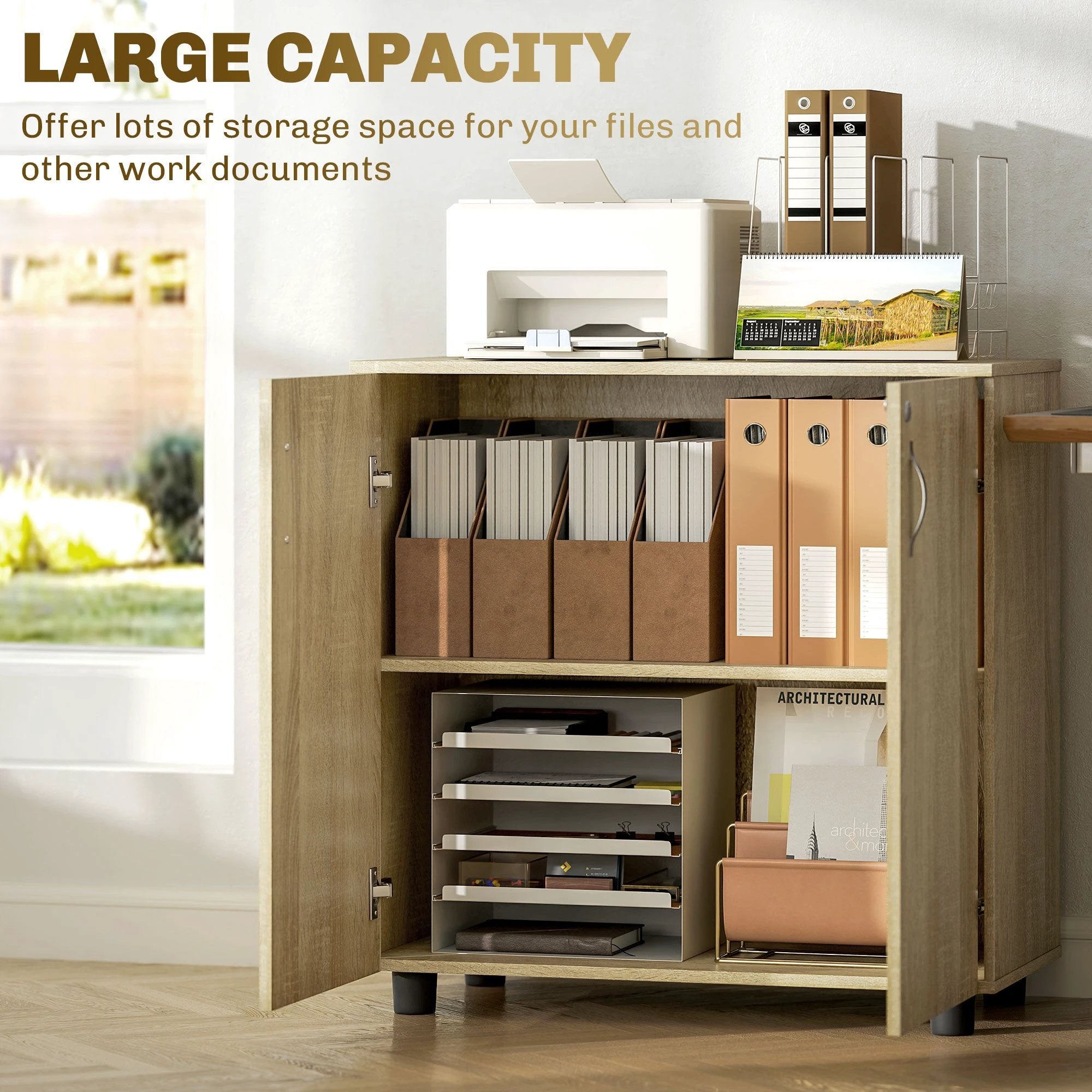Vinsetto Vinsetto 2-Tier Locking Filing Cabinet Office Storage Cabinet - Filing Cabinet