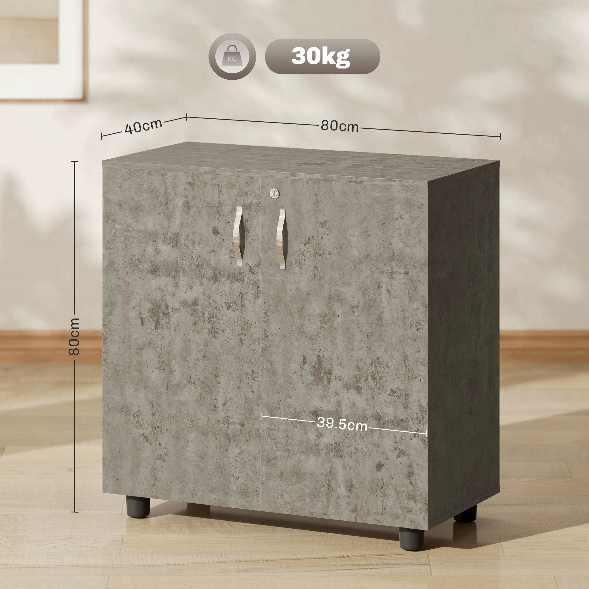 Vinsetto 2-Tier Locking Filing Cabinet Office Storage Cabinet by Vinsetto