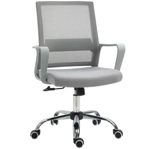 Vinsetto Ergonomic Office Chair Adjustable Height Mesh Chair with Swivel Wheels Grey - Office Chair