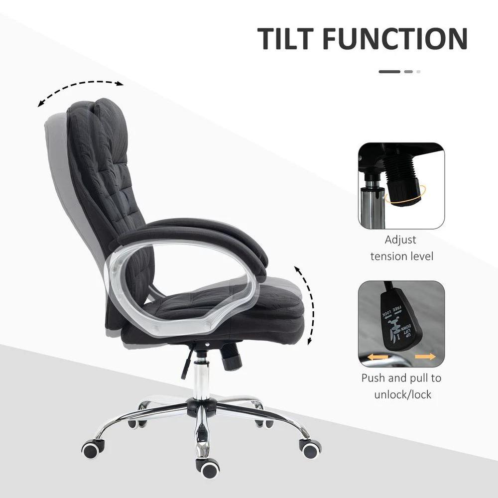 Vinsetto Executive Office Chair with 360 Swivel Wheels Armrests Adjustable Height Black - Office Chair
