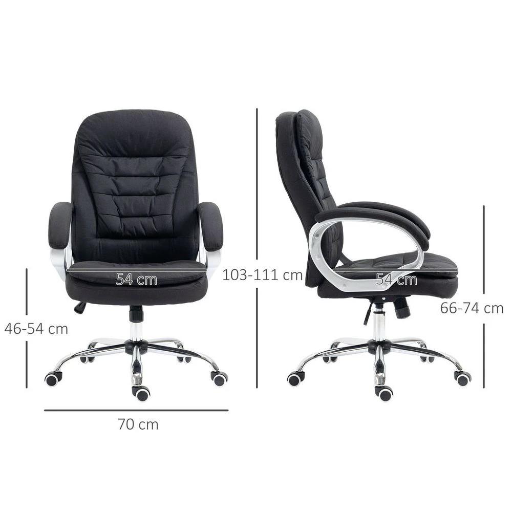 Vinsetto Executive Office Chair with 360 Swivel Wheels Armrests Adjustable Height Black - Office Chair