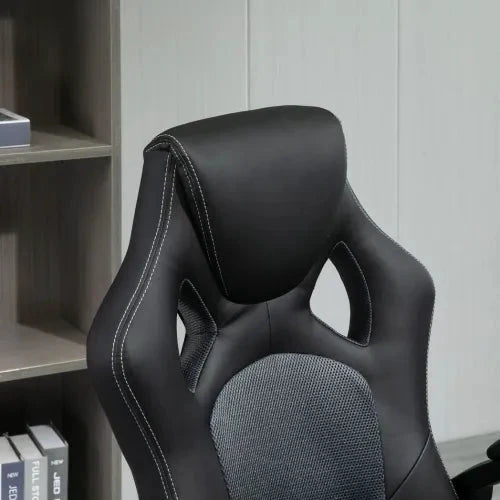 Vinsetto Executive Racing Swivel Gaming Office Chair PU Leather Computer Desk Chair Grey - Office Chair