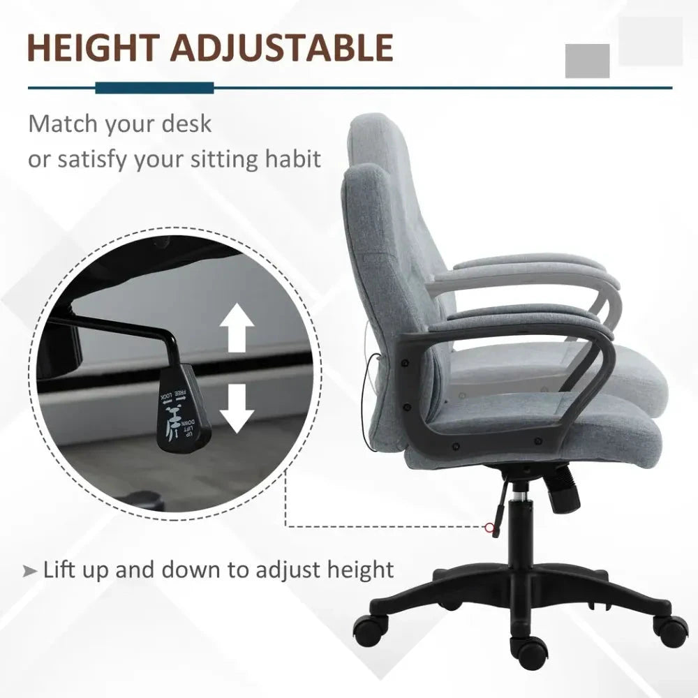 Vinsetto Massage Office Chair with 2-Point Vibration Height Adjustable Swivel Chair - Office Chair