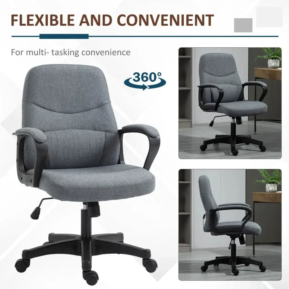 Vinsetto Massage Office Chair with 2-Point Vibration Height Adjustable Swivel Chair - Office Chair