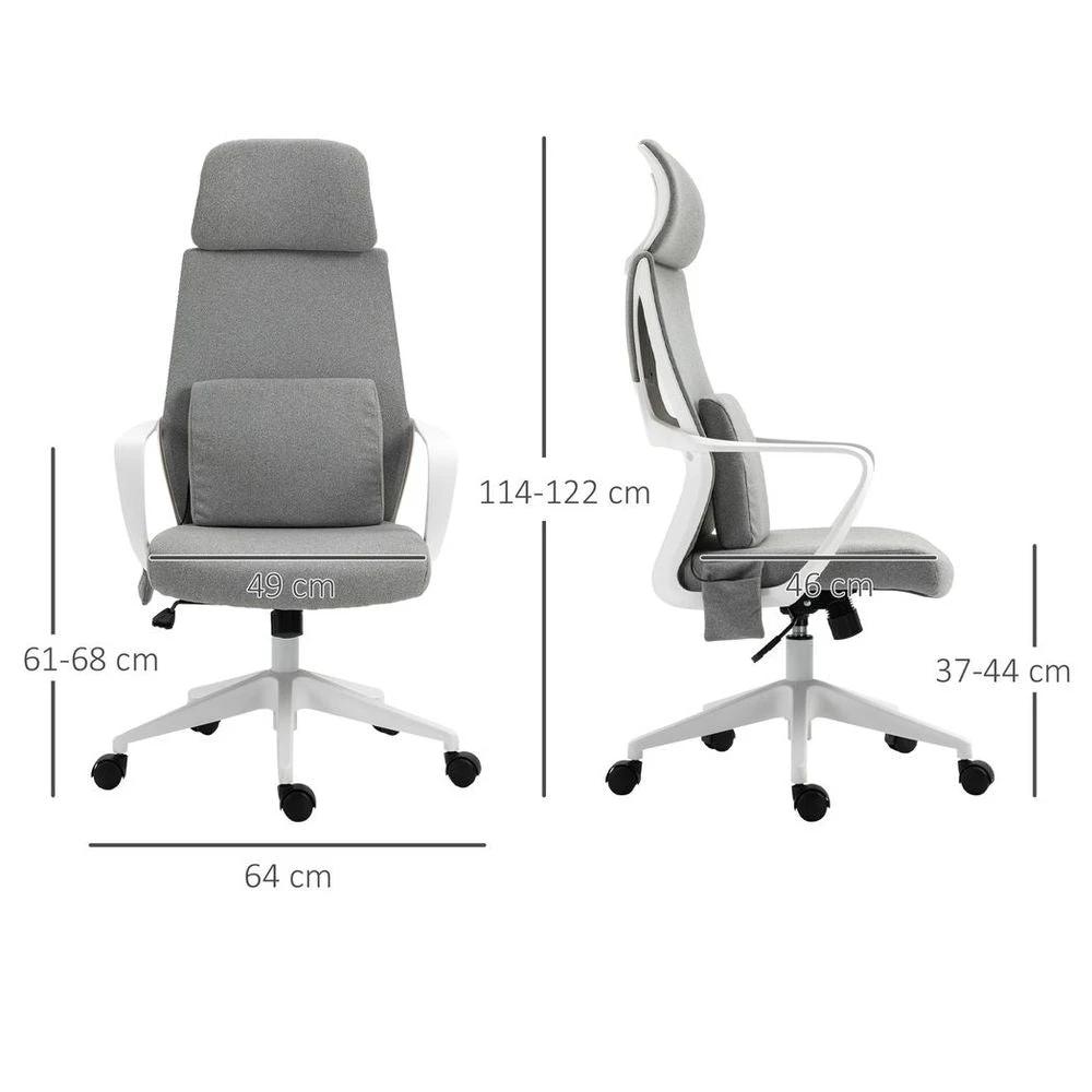 Massage Office Chair with 2 Points Lumbar Support Adjustable Height by Vinsetto