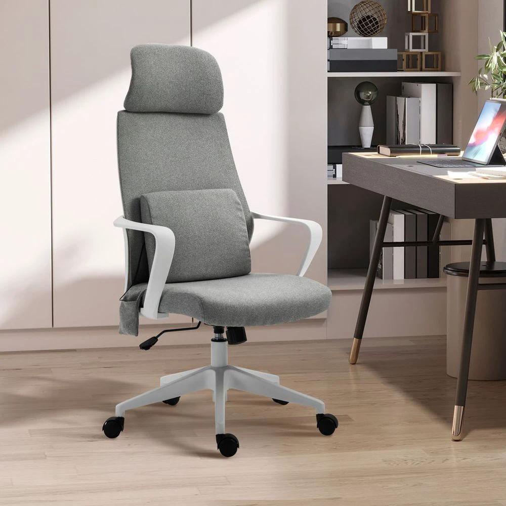 Massage Office Chair with 2 Points Lumbar Support Adjustable Height by Vinsetto