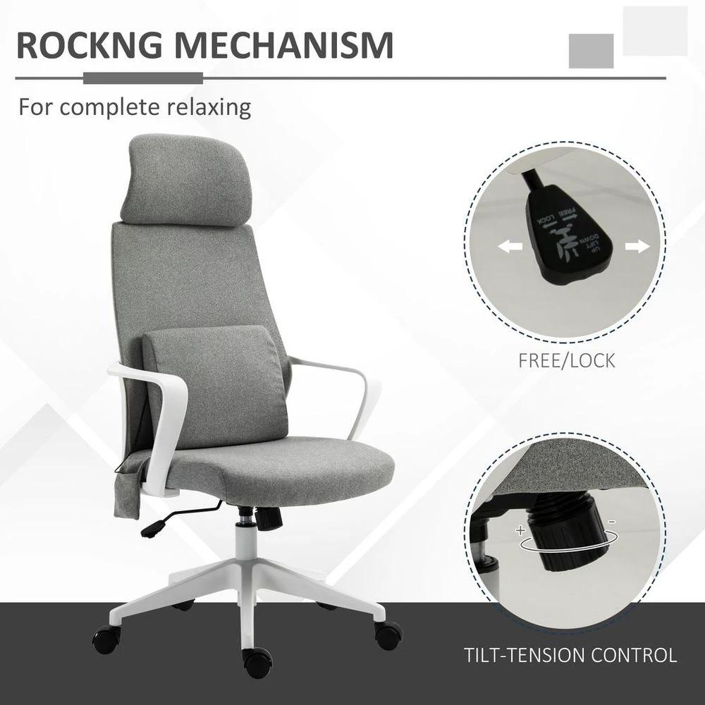 Massage Office Chair with 2 Points Lumbar Support Adjustable Height by Vinsetto