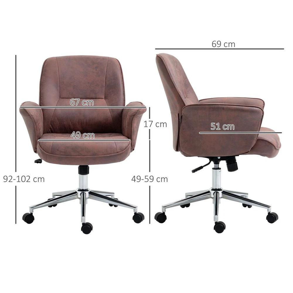 Vinsetto Microfibre Office Chair Desk Chair with Swivel Wheels Tilt Function, Red - Office Chair