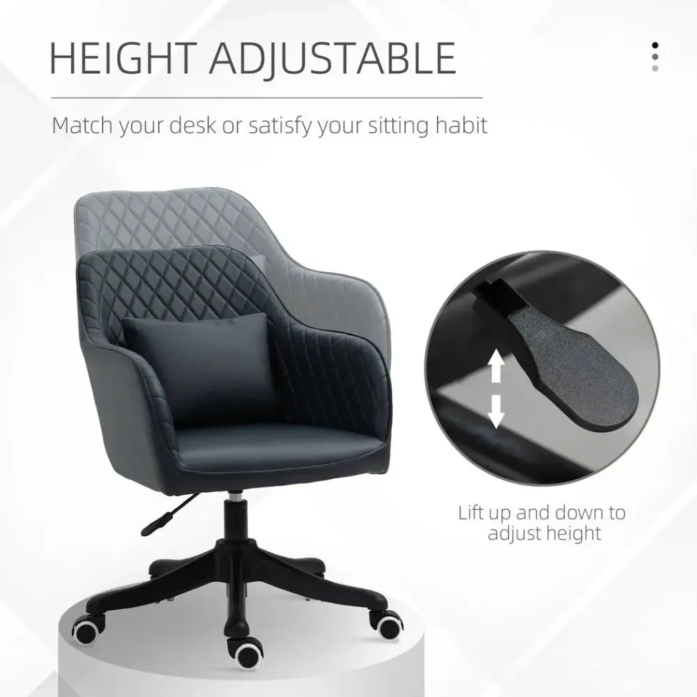 Vinsetto Office Chair with Rechargeable Electric Vibration Massage Lumbar Pillow, Wheels - Office Chair