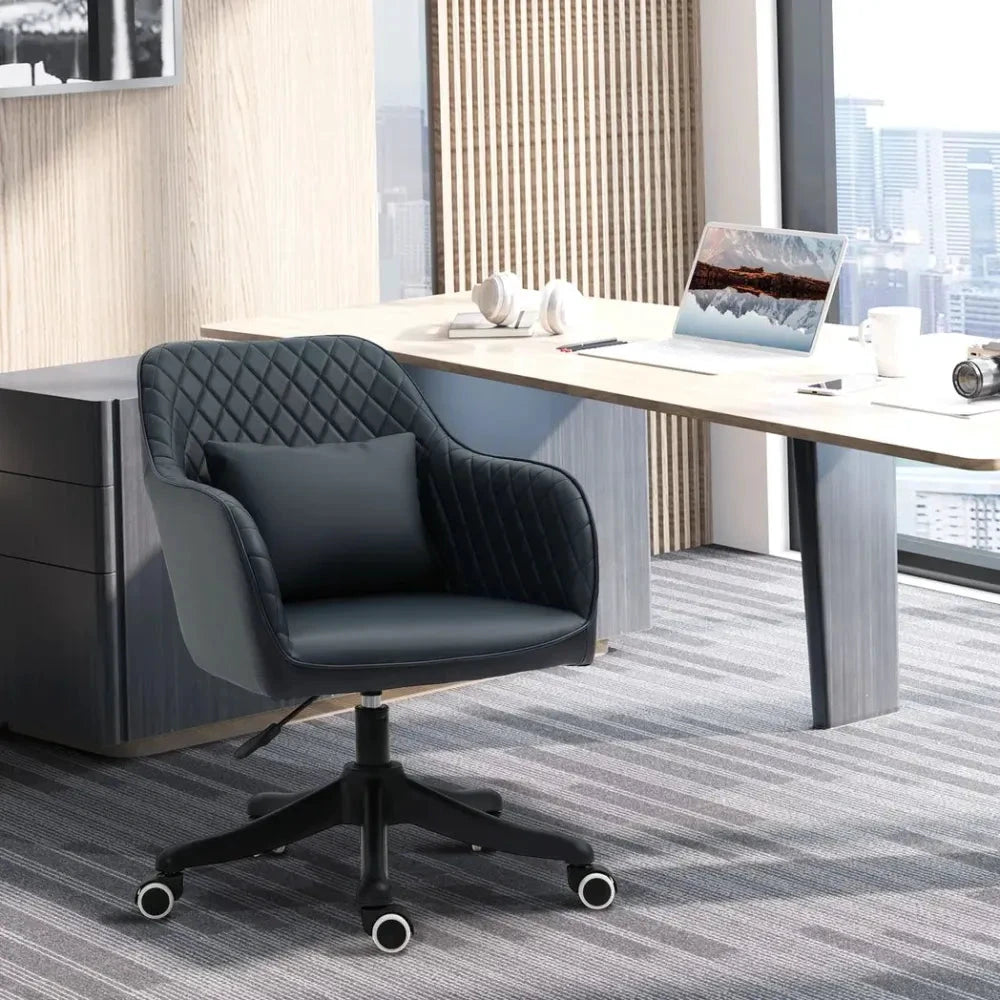 Vinsetto Office Chair with Rechargeable Electric Vibration Massage Lumbar Pillow, Wheels - Office Chair