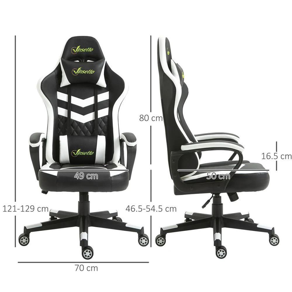 Vinsetto Racing Gaming Chair w/ Lumbar Support, Gamer Office Chair, Black White - Office Chair