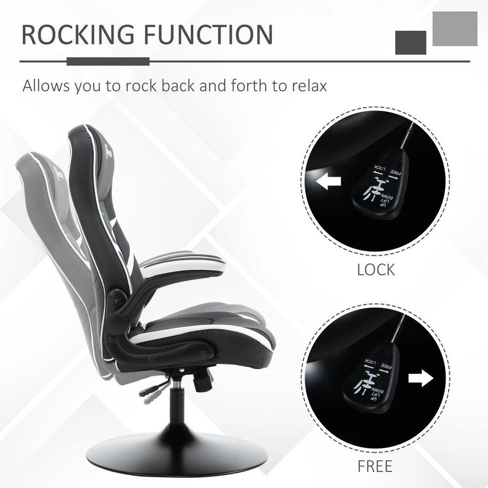 Racing Office Chair PVC Leather Computer Gaming Height Adjustable by Vinsetto