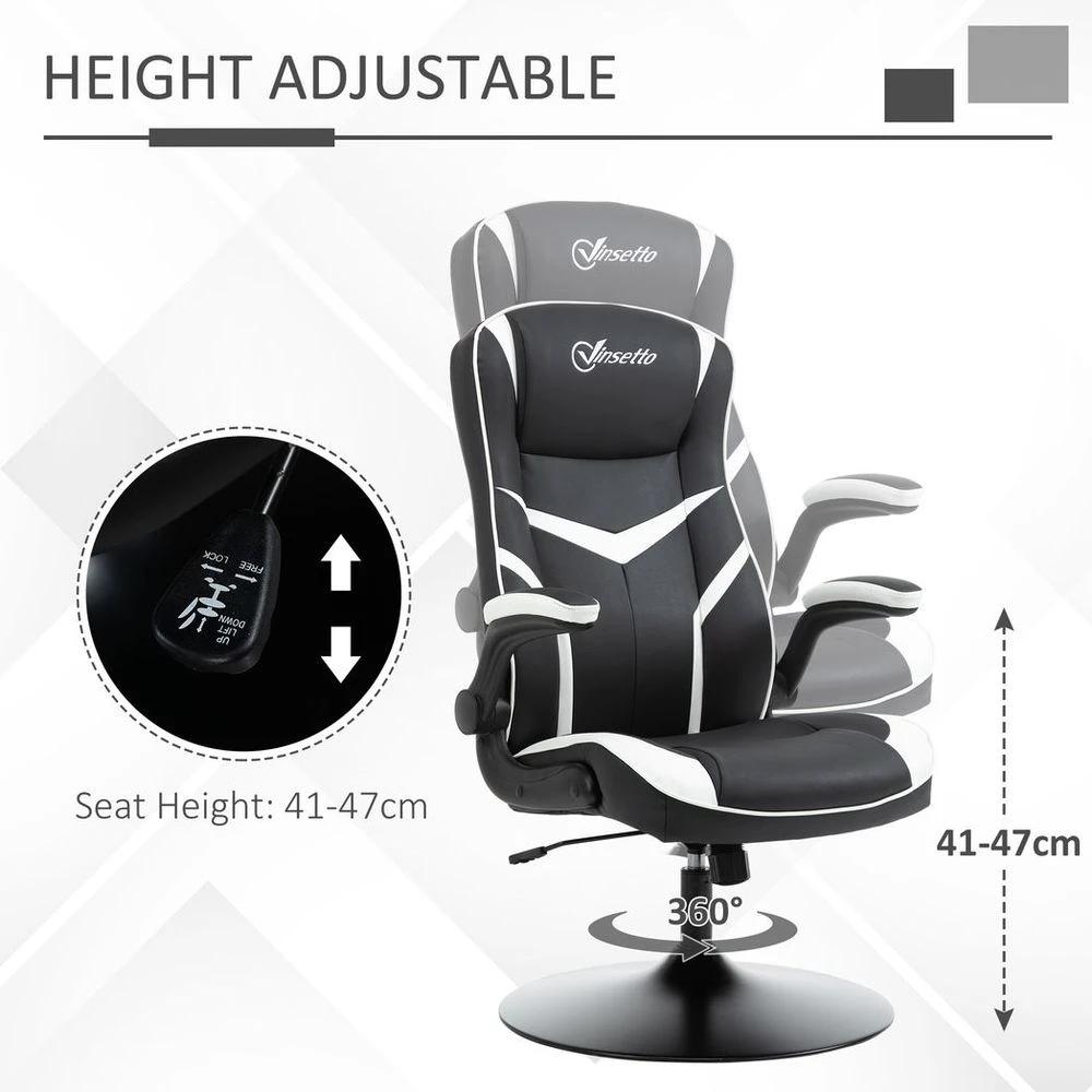 Racing Office Chair PVC Leather Computer Gaming Height Adjustable by Vinsetto