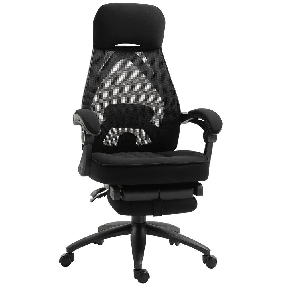 Vinsetto Swivel Office Chair Recliner Lunch Break Chair Adjustable Height w/ Footrest - Office Chair