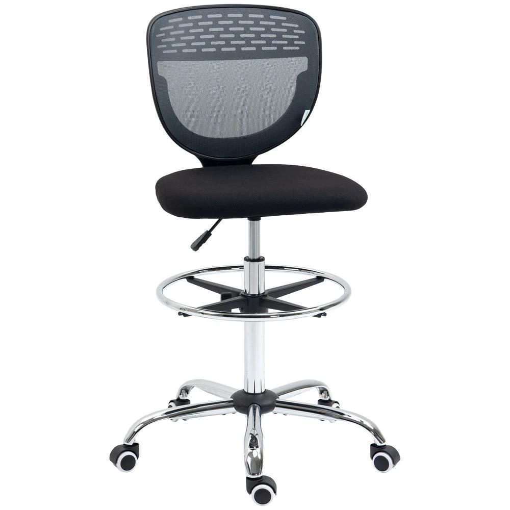 Vinsetto Vinsetto Draughtsman Chair, Tall Office Chair with Lumbar Support, Grey - Office Chair