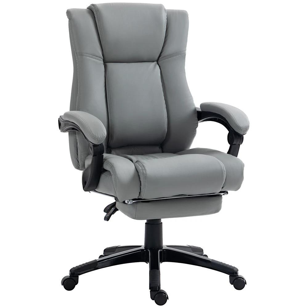 Vinsetto Executive Home Office Chair High Back Recliner, with Foot Rest, Grey by Vinsetto