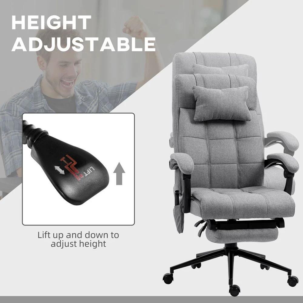 Vinsetto Vinsetto Fabric Vibration Massage Office Chair with Heat, Head Pillow, Grey - Office Chair