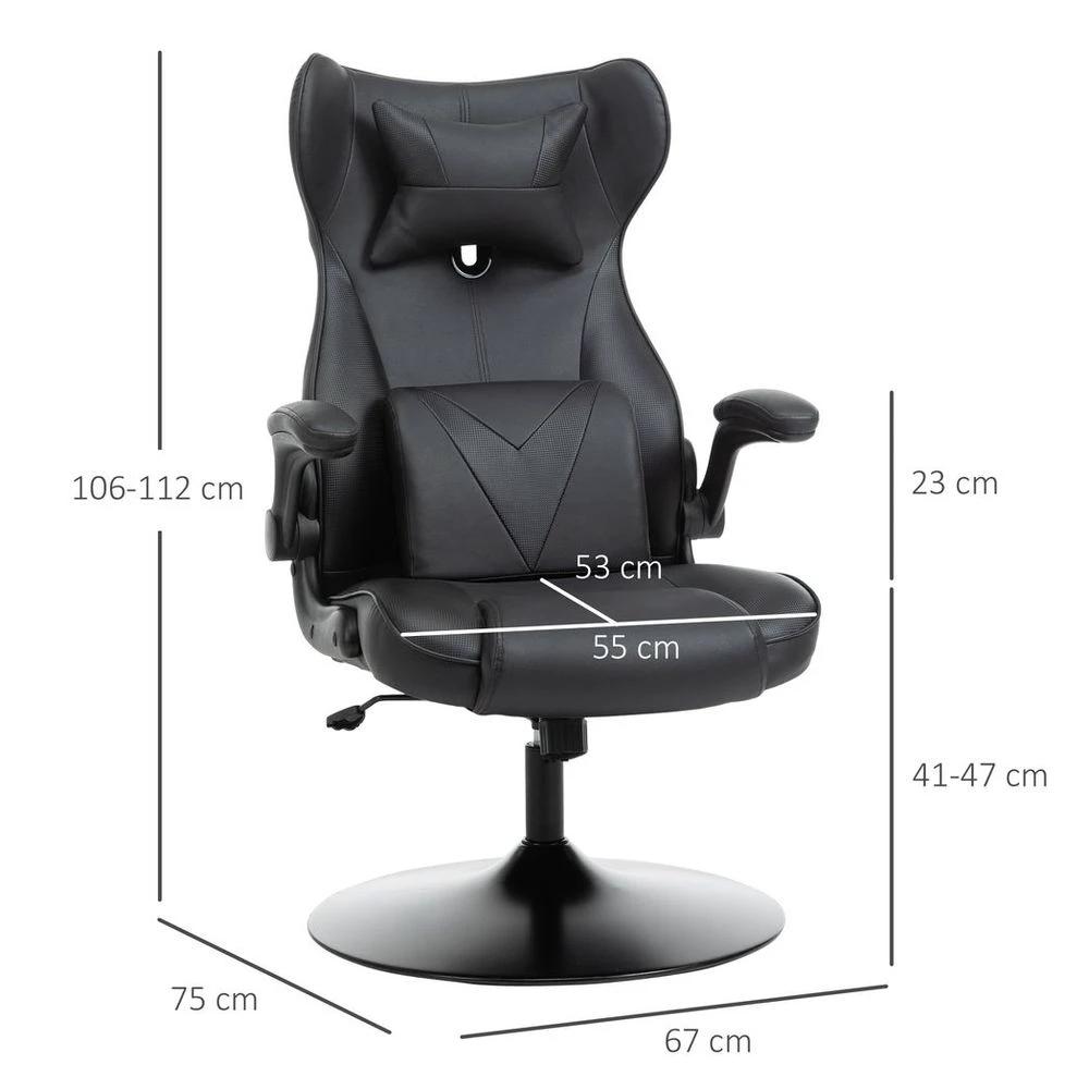 Vinsetto Vinsetto Gaming Chair Home Office Chair w/ Swivel Pedestal Base Lumbar Support - Office Chair