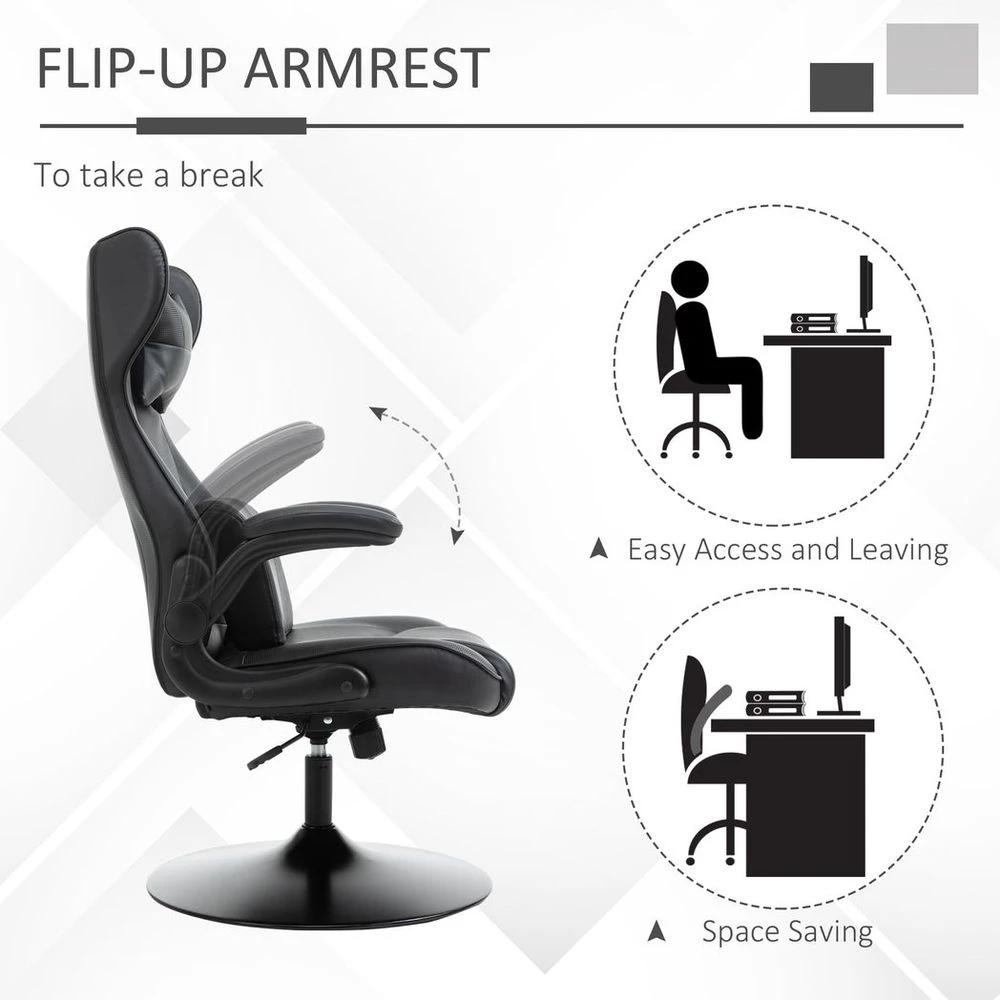 Vinsetto Vinsetto Gaming Chair Home Office Chair w/ Swivel Pedestal Base Lumbar Support - Office Chair
