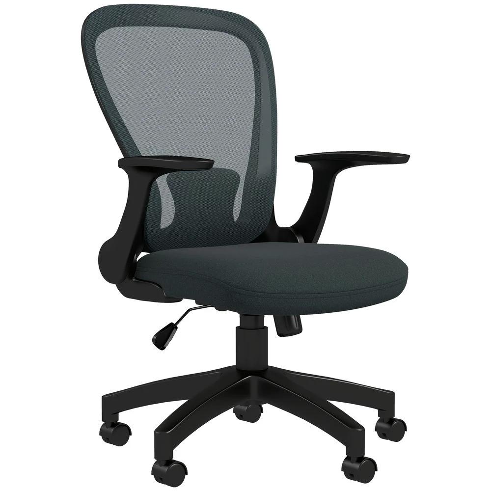 Vinsetto Mesh Office Chair, Computer Chair with Adjustable Armrest, Grey by Vinsetto