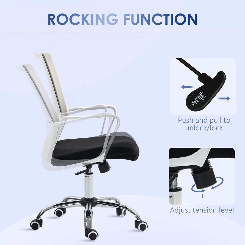 Vinsetto Mesh Office Chair Desk Chair w/ Swivel Seat Adjustable Height Black by Vinsetto