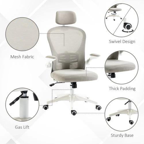 Vinsetto Mesh Office Chair with Headrest, 4D Lumbar Support, Flip-up Arm by Vinsetto