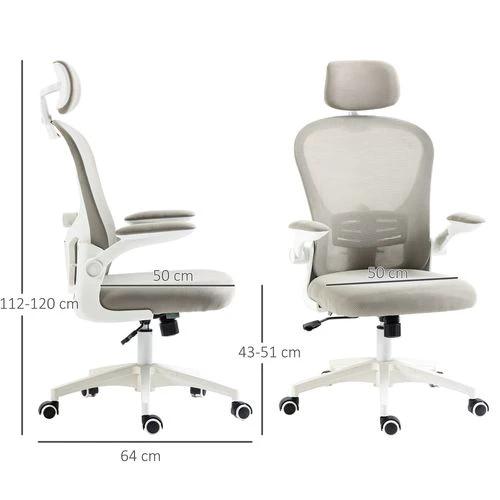 Vinsetto Mesh Office Chair with Headrest, 4D Lumbar Support, Flip-up Arm by Vinsetto
