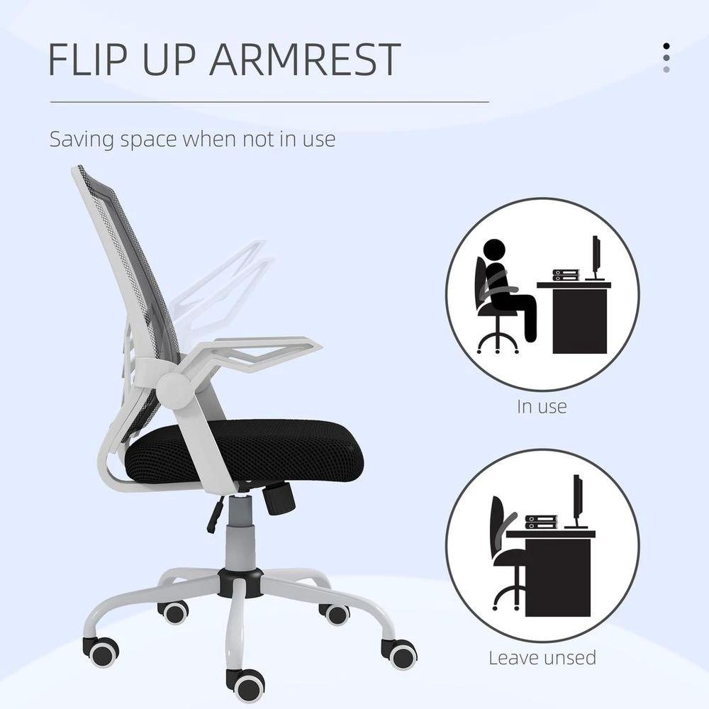 Vinsetto Vinsetto Mesh Swivel Office Chair Task Computer Chair w/ Lumbar Support, Black - Office Chair
