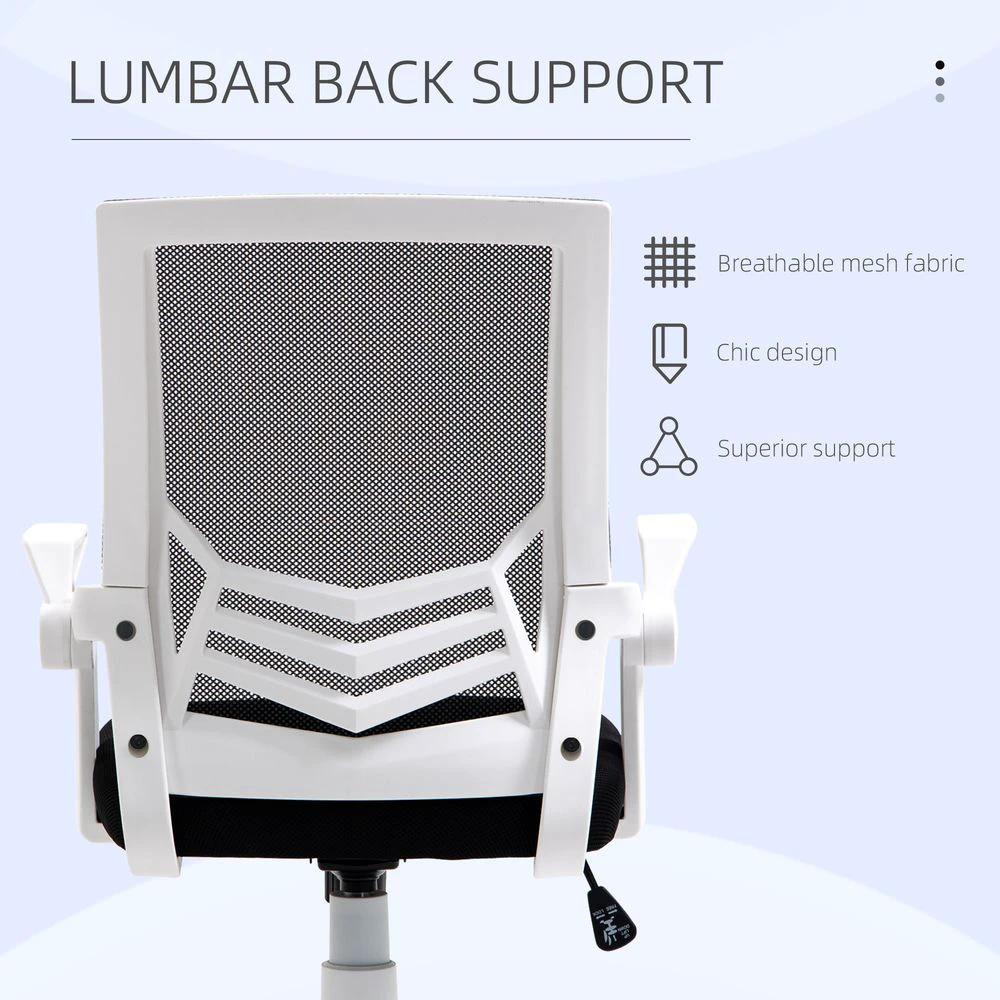Vinsetto Vinsetto Mesh Swivel Office Chair Task Computer Chair w/ Lumbar Support, Black - Office Chair