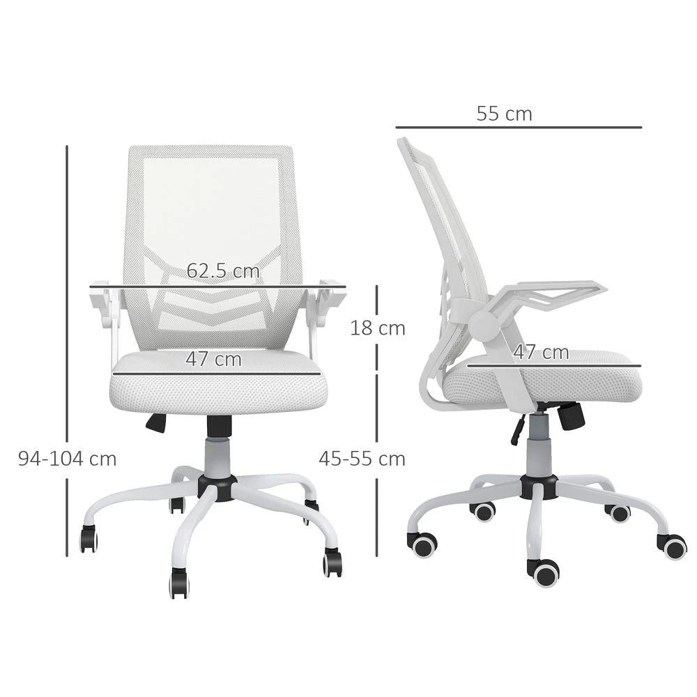 Vinsetto Mesh Swivel Office Chair Task Computer Chair w/ Lumbar Support, White by Vinsetto