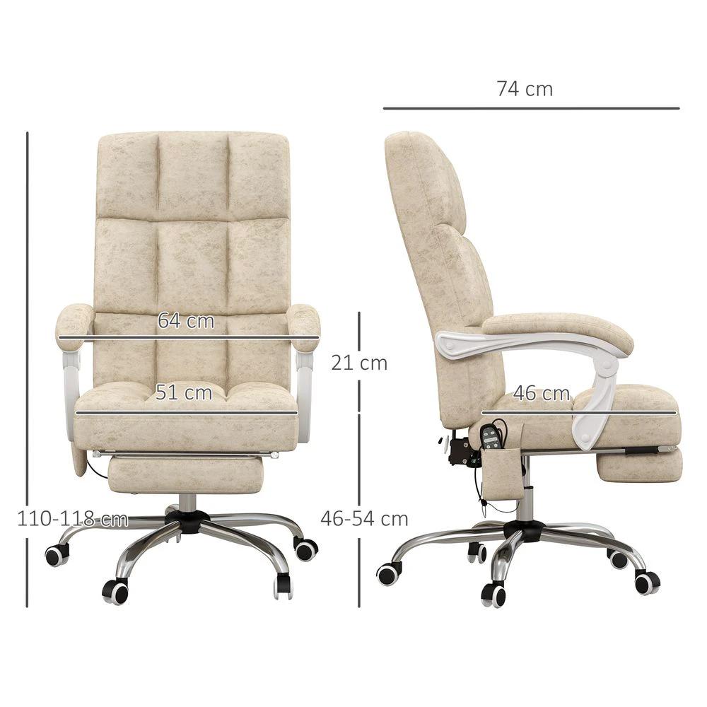 Vinsetto Vinsetto Microfibre Fabric Vibration Massage Office Chair for Home, Beige - Office Chair