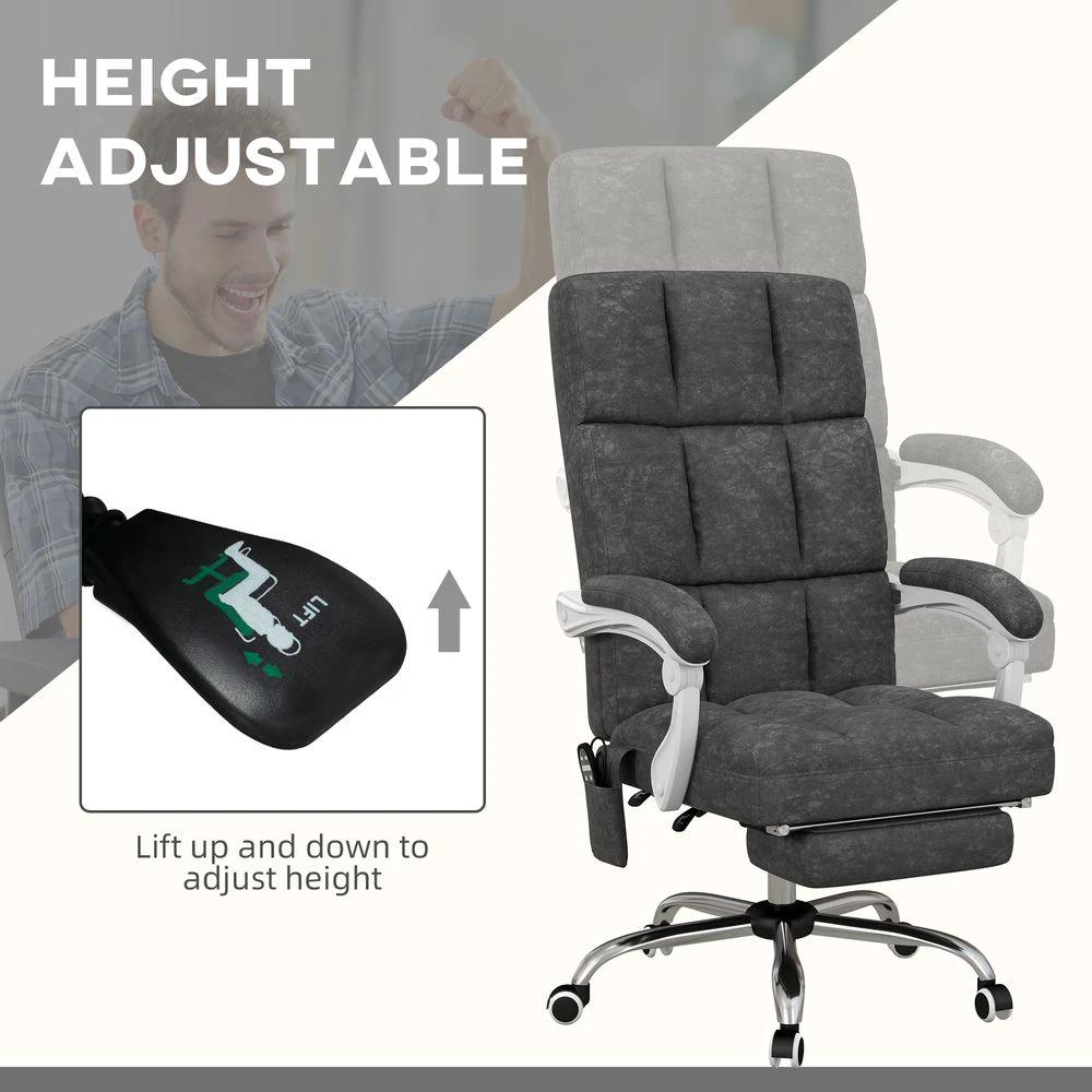 Vinsetto Vinsetto Microfibre Fabric Vibration Massage Office Chair for Home, Grey - Office Chair