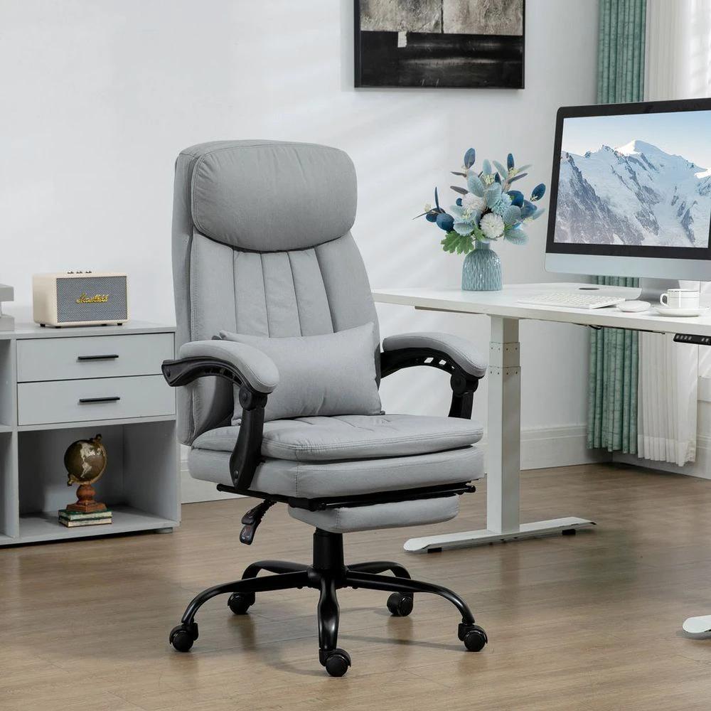 Vinsetto Vinsetto Microfibre Vibration Massage Office Chair with Heat, Pillow, Grey - Office Chair