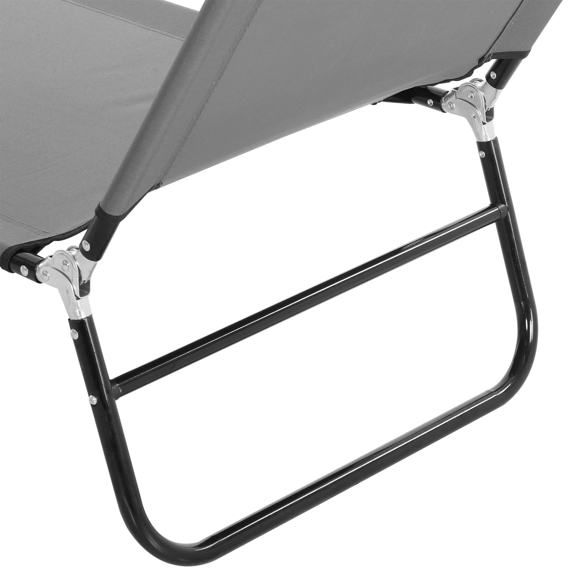 Outsunny Outsunny 2 Piece Reclining Chaise Lounge with 5-Level Adjustable Backrest - Sun Lounger