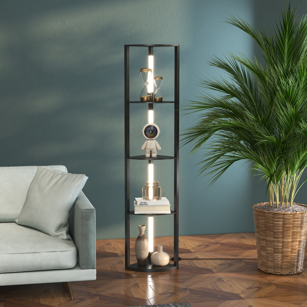 led floor lamp in living room