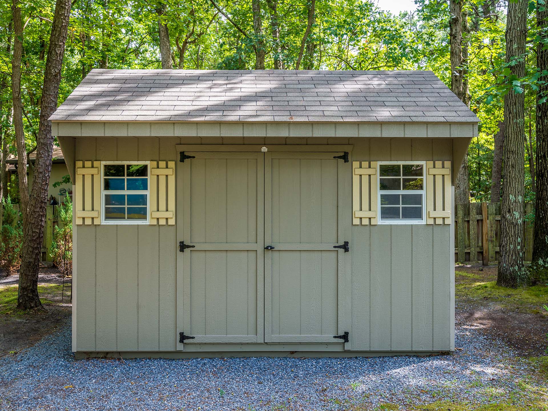 Large garden storage shed neutral colour