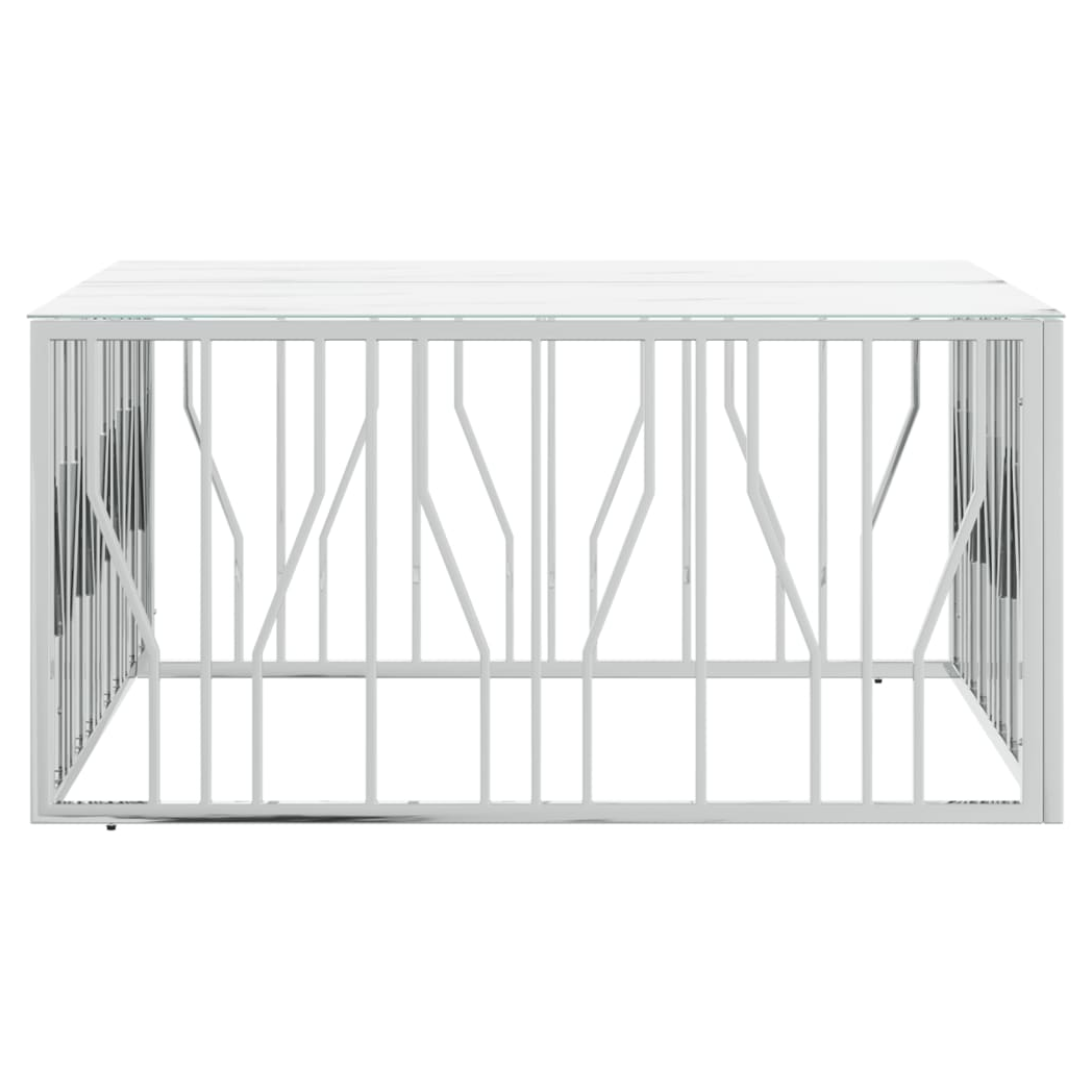 VidaXL Coffee Table 100x100x50 cm Stainless Steel And Glass Tempered Top Modern Centerpiece For Living Rooms by vidaXL
