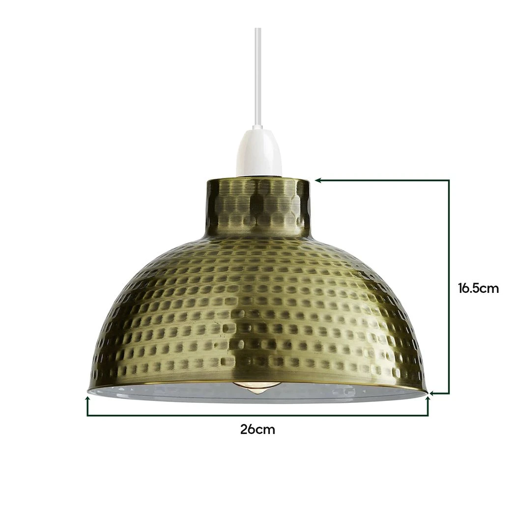 Green Brass Dome Lamp Shade 26cm Easy Fit Home Decor by Un-branded
