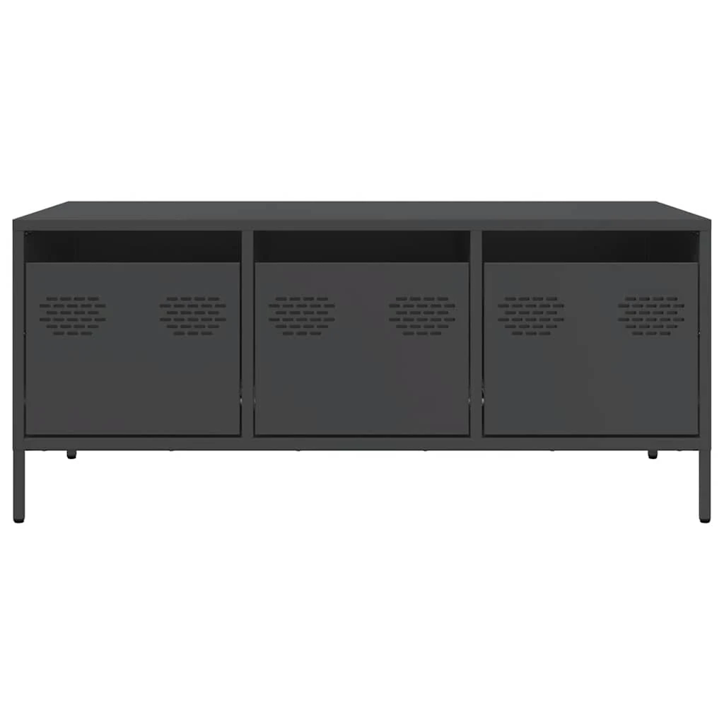 vidaXL VidaXL Coffee Table 101.5x50x43.5 cm Industrial Black Cold-Rolled Steel Living Room - Coffee Table