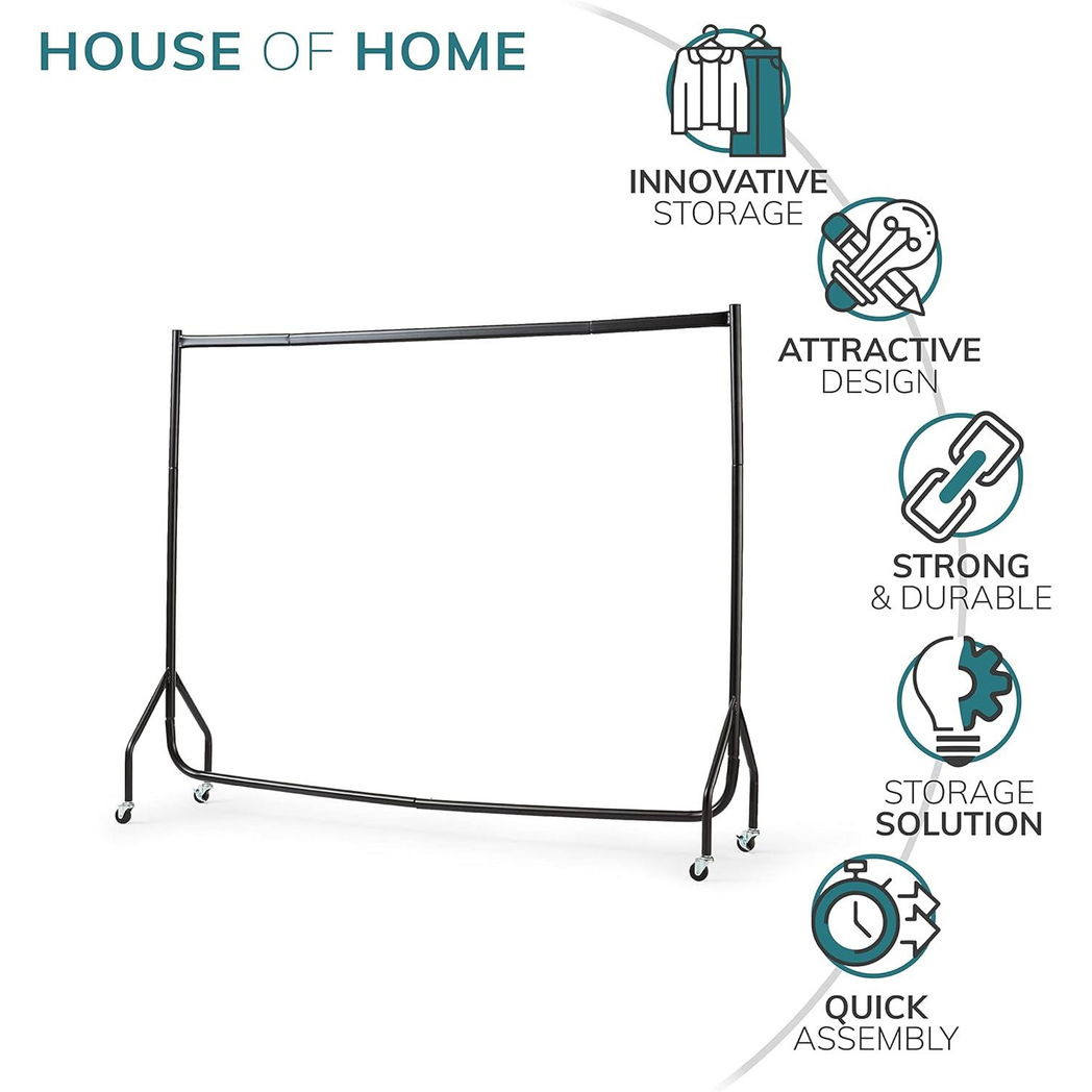 Superior Heavy Duty Clothes Rail 5ft x 5ft Pop Clip Home Use by Direct Online Houseware