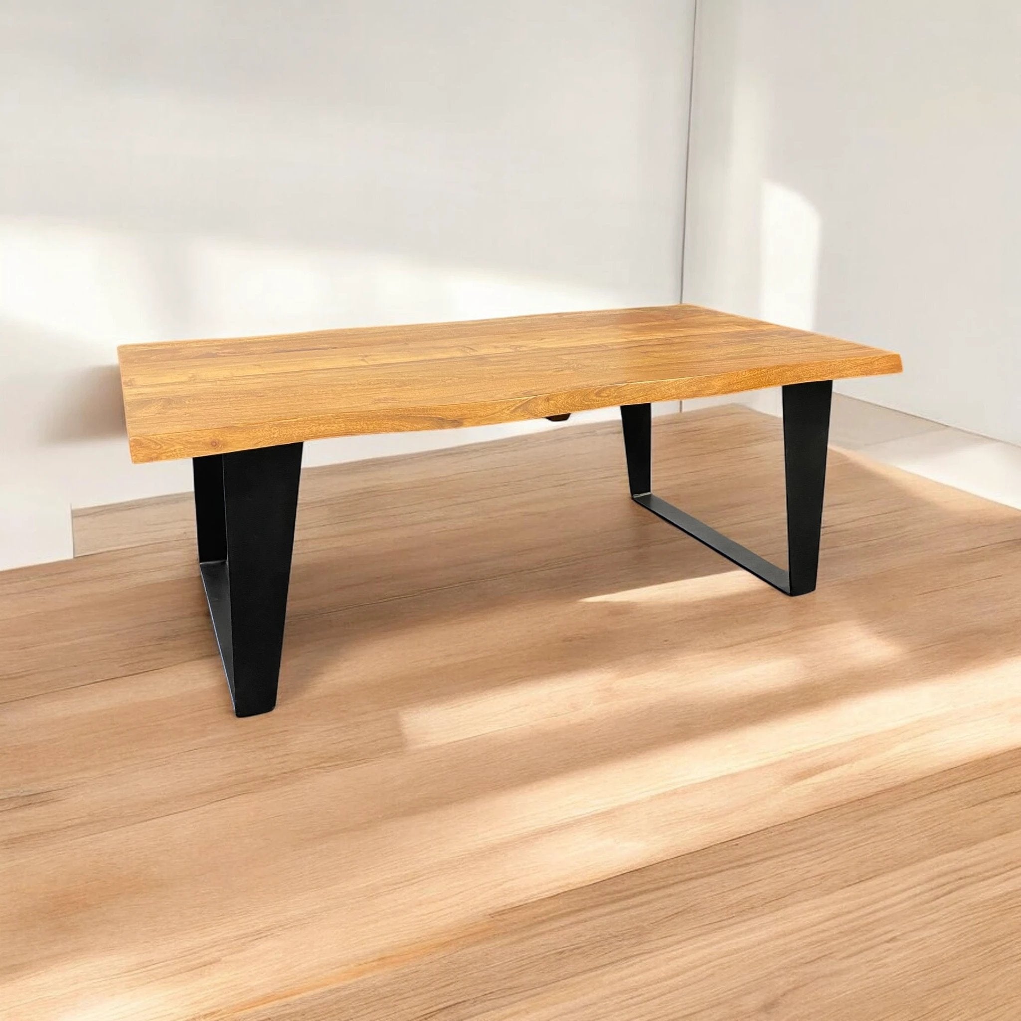 Premium Solid Wood Coffee Table 115cm Sturdy Wipe Clean Living Room Decor Accent For Home by MSL
