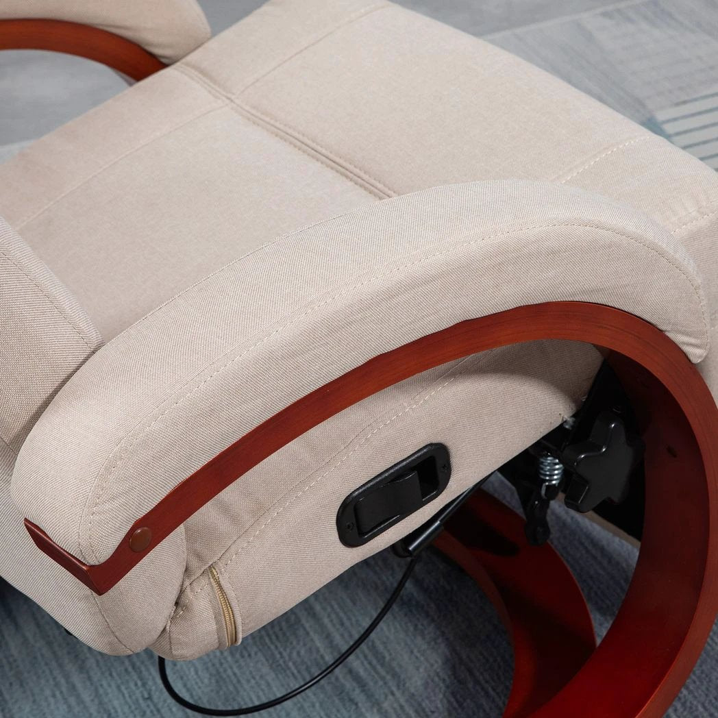 HOMCOM HOMCOM Manual Recliner Swivel Reclining Chair with Footrest Armrests Beige - Recliner